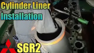 Cylinder installation Mitsubishi S6R2 [upl. by Offen]