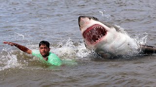 Shark Attack on Fishing Boat 3  A Great White Shark Attack short Movie [upl. by Hanad337]