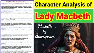 characterization of Lady Macbeth  character sketch of Lady Macbeth [upl. by Anyrak]