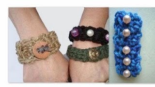 How to Crochet a Quick and Easy Bracelet or Cuff with FREE pattern [upl. by Uzzi]