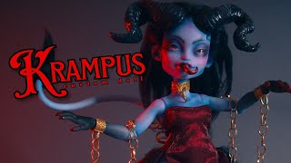 Crafting Krampus👹 My First Monster High Custom OOAK Doll  relaxing art process [upl. by Atteras]