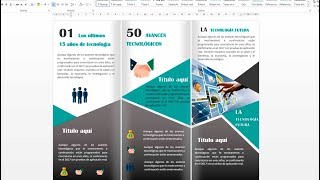 Como hacer un tríptico brochure o folleto en word 2013 2016 Tutorial español HD [upl. by Henrieta]