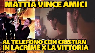 Amici 22  Mattia e Cristian videochiamata in lacrime dopo la Vittoria  vincitore amici 2023 [upl. by Brendon]