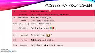 Possessiva pronomen [upl. by Widera563]