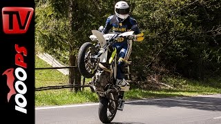 Husqvarna 701 Supermoto Test 2016  Motorrad Quartett  Action Onboard Details [upl. by Bruner435]