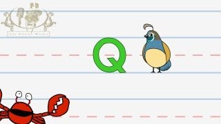 Write the letter Q  Alphabet Writing lesson for children  The Singing Walrus [upl. by Nithsa]