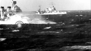 Three US warships of Cruiser Division 7 encounter rough seas near Cape Horn durHD Stock Footage [upl. by Niwrehs]