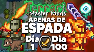 PASSEI 100 DIAS NO TERRARIA APENAS DE MELEE MASTER MODE [upl. by Aticilef803]