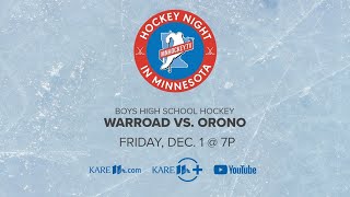 WATCH Hockey Night in Minnesota  Dec 1 Warroad vs Orono boys [upl. by Atenaz]