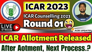 ICAR 1st Round Allotment  After Allotment Next Process  Upgrade kaise kare ICAR Counselling 2023 [upl. by Onaicul]