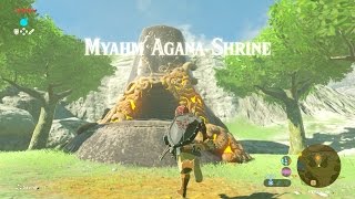 Zelda BOTW  14120 Myahm Agana Shrine Hateno Village [upl. by Tillion]