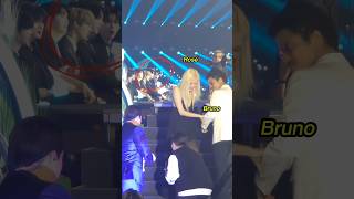 Kpop idols reactions when seeing Rosé amp Bruno in real life 🤣 blackpink rosé [upl. by Aissej762]