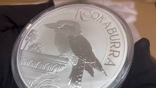 2022 1 Kilo Silver Australian Kookaburra at Bullion Exchanges [upl. by Yannodrahc]