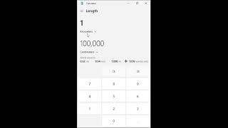 How convert kilometer into centimeter using calculator in PC calculator pc computertips tech [upl. by Mcclimans]