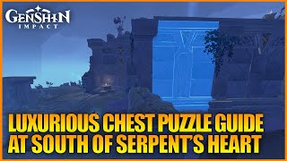 Luxurious Chest Puzzle South Of Serpents Heart Enkanomiya Genshin Impact 24 [upl. by Oaht]