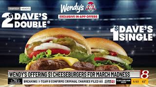 Wendy s offers 1 cheeseburgers for March Madness [upl. by Fennie]