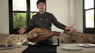 How to slice a Cinco Jotas Iberico Ham [upl. by Iosep]