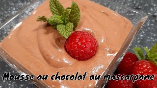 Mousse au chocolat au mascarpone  chocolate mascarpone mousse [upl. by Idid]