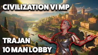 Civ6  Playing as Rome in a 10 players CPL lobby [upl. by Granger343]