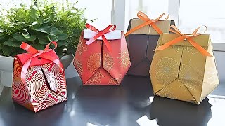 Gift Wrapping Paper Crafts Ideas  How To Make Origami Gift Bags  I Sasaki [upl. by Barny753]