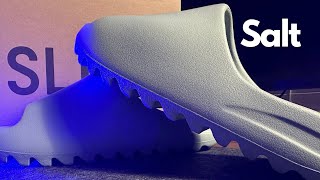 Adidas Yeezy Slide quotSaltquot Review amp on Feet [upl. by Feinberg]