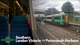 Southern Full Journey London Victoria  Portsmouth Harbour [upl. by Notlrac594]