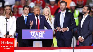 WATCH Trump Invites His Children Up Onstage At Campaign Rally In Pittsburgh Pennsylvania [upl. by Koerner932]