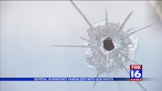 Cabot Businesses Vandalized by Apparent Gun Shots [upl. by Macnamara]