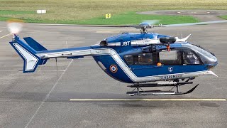 Eurocopter EC145  Gendarmerie  Startup amp Takeoff at Nancy Essey Airport helicopter aviation [upl. by Ainival611]