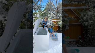 Snow makes everything better🥰 icequeen snow icebath coldplunge icecream funny kids [upl. by Anavoig]