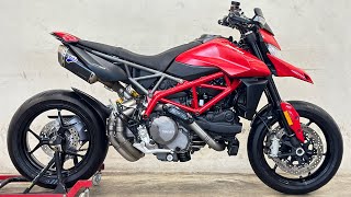 Ducati Hypermotard 950 2019 Exhaust sound Termignoni slip on [upl. by Calandria]