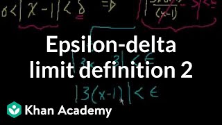 Epsilondelta limit definition 2  Limits  Differential Calculus  Khan Academy [upl. by Enieledam266]