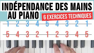 6 exercices pour travailler lindépendance des mains au piano [upl. by Adnorrehs]