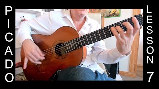 Picado Lesson 7  Playing Bass Notes Together with Picado  Flamenco Guitar Technique Tutorial [upl. by Enitsirt]