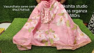 Dikshita studio designer sarees glass organza 880rs only vasundharasareecenterlbnag6089 [upl. by Hgiel]