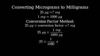 How to convert 25 micrograms mcg to milligrams [upl. by Chen640]