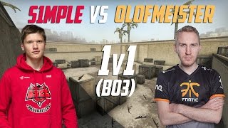 CSGO S1mple VS Olofmeister 1v1 BO3 [upl. by Ilana333]