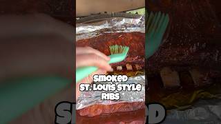 How I smoke St Louis style ribs 🔥 foodshorts [upl. by Vernen164]