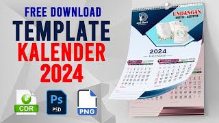 TEMPLATE KALENDER 2024 CDR  SIAP PAKAI  FREE DOWNLOAD  FREE USE 🤝 [upl. by Waylin]