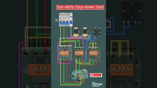 2024 démarrage étoile triangle 1 sens electric shorts electricité moteurasynchronetriphasé [upl. by Ahsekyw105]
