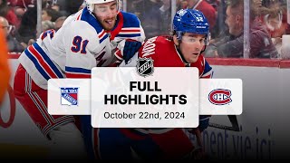 Rangers at Canadiens  October 22 2024  NHL Full Game Highlights [upl. by Fry]