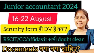 Junior accountant DV scrutiny form क्या है ✅💯 सभी doubt clear ✅jraccountant jra tra dv document [upl. by Adnilahs680]