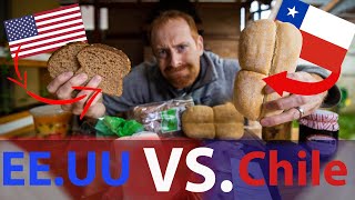 Chilean FOOD VS American FOOD  La Marraqueta VS 🍞 [upl. by Petronille]