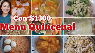 ‼️MENU QUINCENAL RECETAS PASO A PASO✅️Ideas de COMIDAS ECONÓMICASRENDIDORAS Y DELICIOSAS💰 [upl. by Einned]