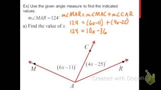 Angle Addition Postulate and Angle Bisectors [upl. by Ameyn]