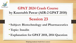 Insulin  Humulin  Biotechnology  Pharmaceutics  GPAT 2024  KPs Pharmacopeia [upl. by Janetta]