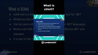 What is xUnit🤔  Introduction to xUnit  LambdaTest shorts [upl. by Eatnoed356]