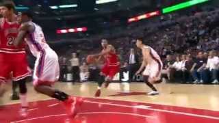 REJECTED Jeremy Lin Blocks Derrick Rose Knicks vs Bulls Mar 12 2012 [upl. by Tenn]