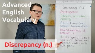 Discrepancy n  Advanced English Vocabulary  One Minute Videos [upl. by Ecnarrot]