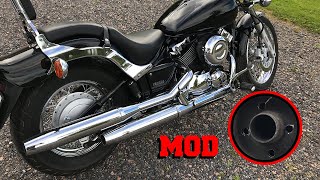 Yamaha dragstar xvs 650 stock exhaust mod [upl. by Aenad]